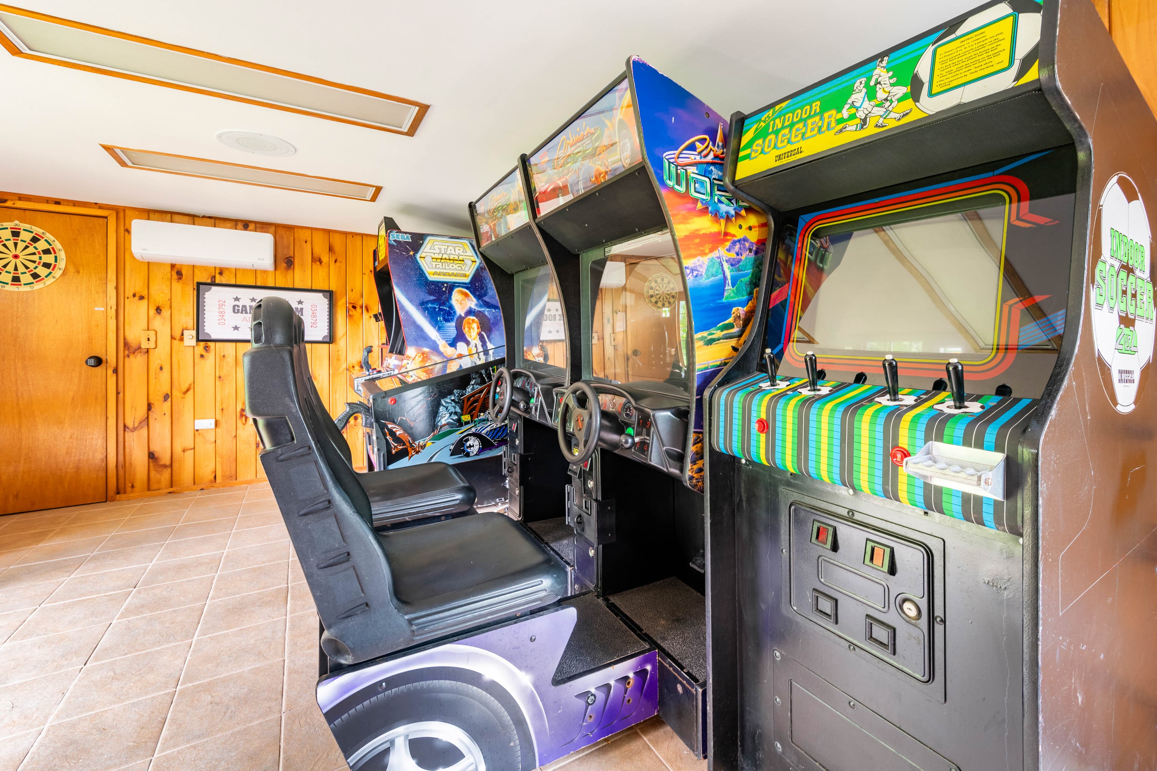 Arcade games in the game barn